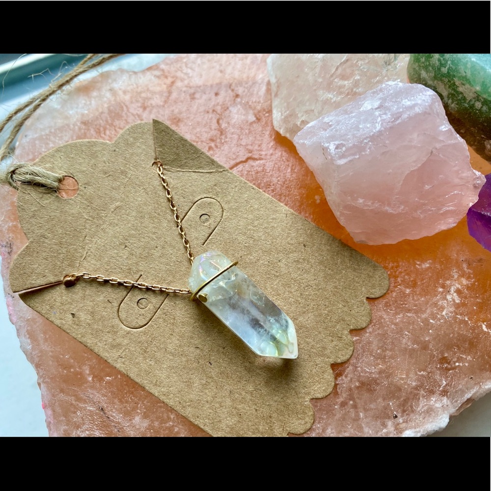 Handmade Clear Quartz Crystal Choker Necklace - Picture 3 of 8